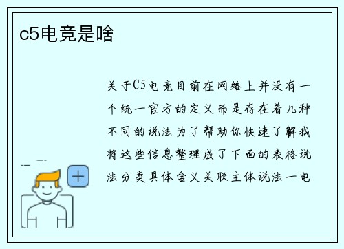 c5电竞是啥